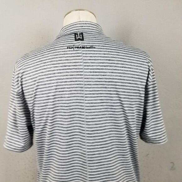 Nike Dri-FIT Polo Shirt Mens Medium Gray Striped Golf Tiger Woods AdventHealth - Picture 7 of 13